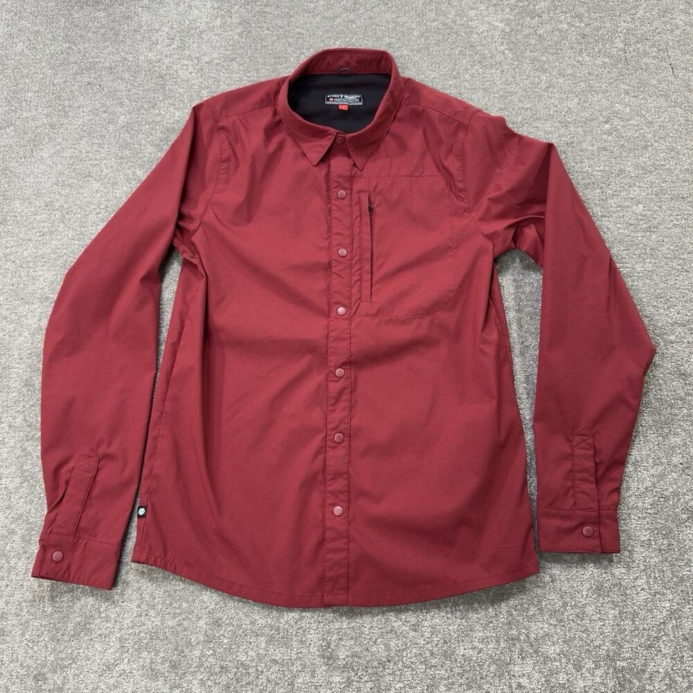686 Mens Red Everywhere Snap Up Stretch Nylon Performance Hiking Outdoor Shirt S